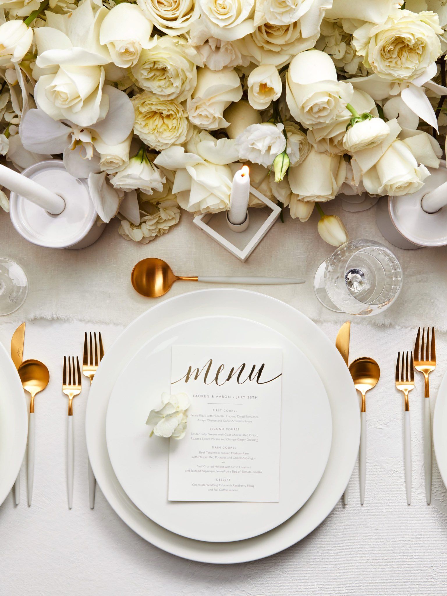 Gold & White Cutlery
