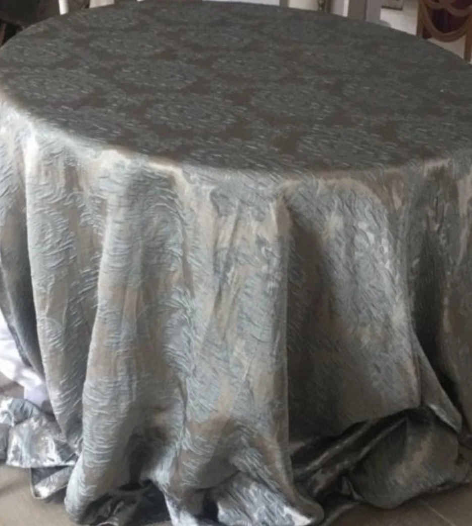 Green Silver Patterned Table Cloths
