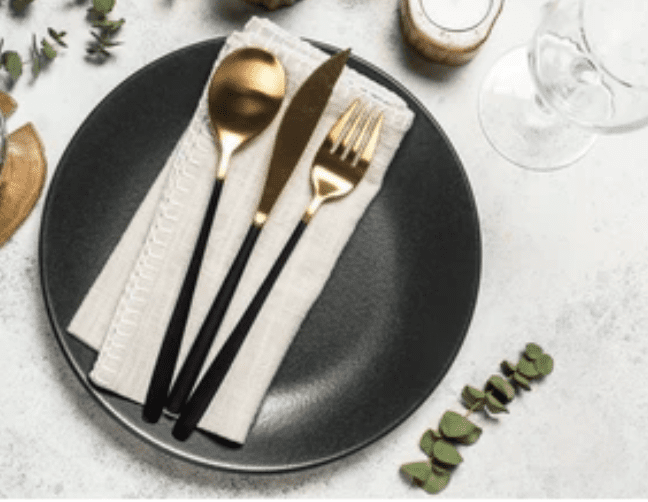 Gold & Black Cutlery