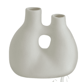 Abstract dual neck gray vase