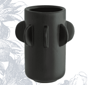 Black geometric-shaped pot