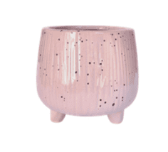 Pink footed round pot
